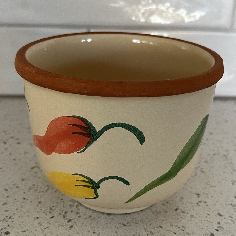 Over and Back Indoor Outfitters Pepper Motif Bowl Made in Italy Glazed Vintage